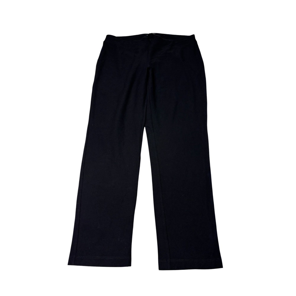 Eileen Fisher Black Viscose Stretch Crepe Straight Leg Pull On Womens A W32 L27